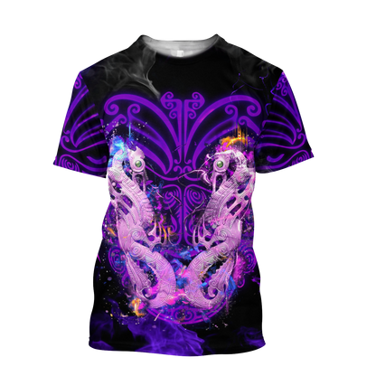 Maori moko manaia new zealand 3d all over printed shirt and short for man and women MH0407201-Apparel-PL8386-T-shirt-S-Vibe Cosy™