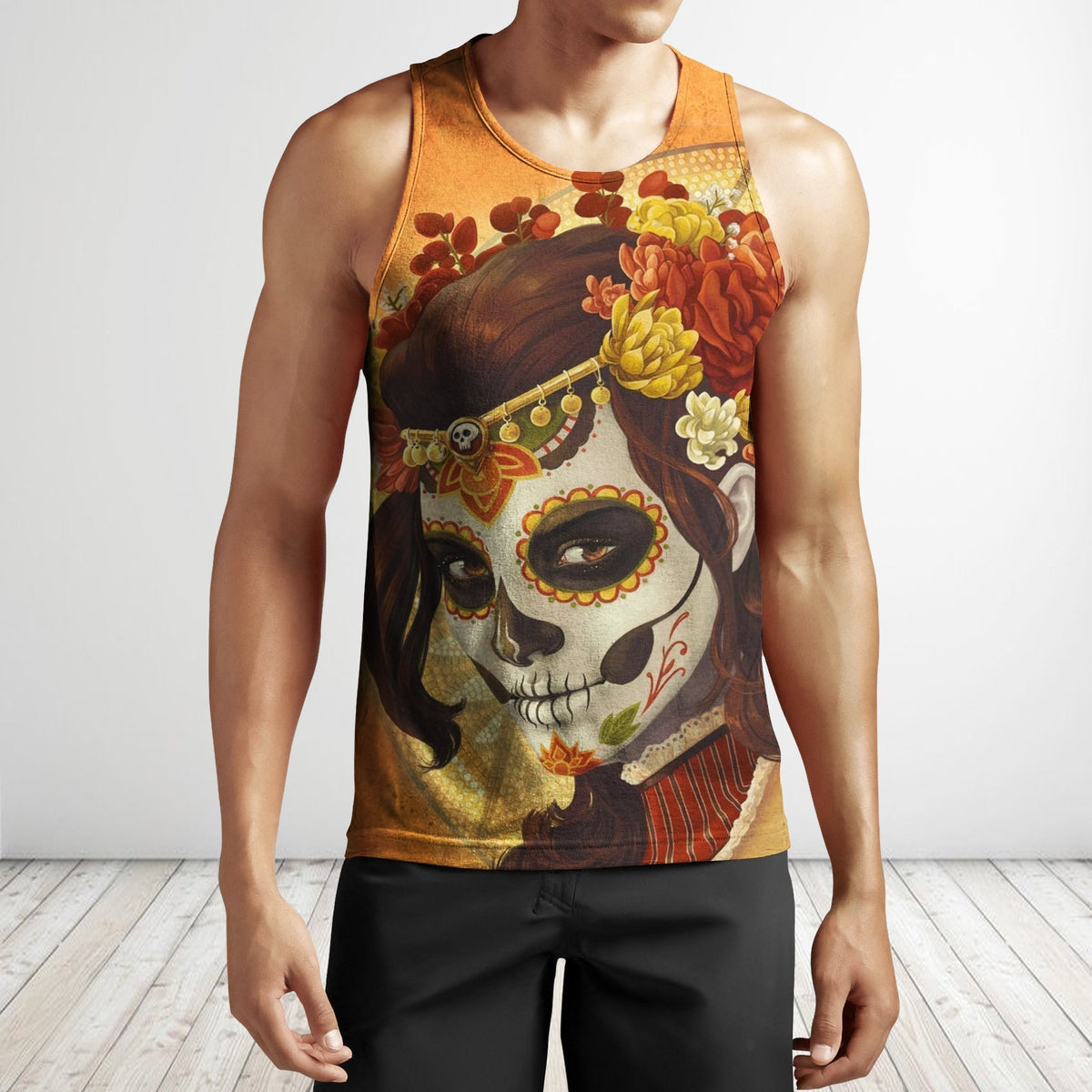 3D All Over Sugar Beautiful Skull Hoodie-Apparel-Phaethon-Tank Top-S-Vibe Cosy™