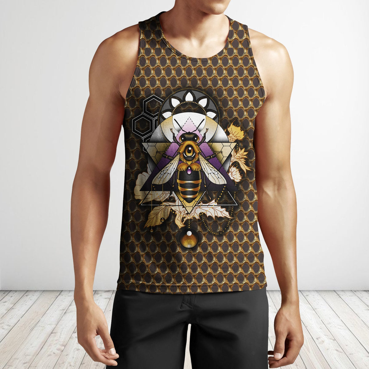 3D All Over Bumble Bee Hoodie-Apparel-Phaethon-Tank Top-S-Vibe Cosy™