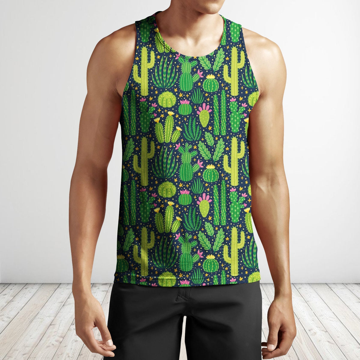 3D All Over Printing Green Cactus Shirt-Apparel-NTH-Tank Top-S-Vibe Cosy™