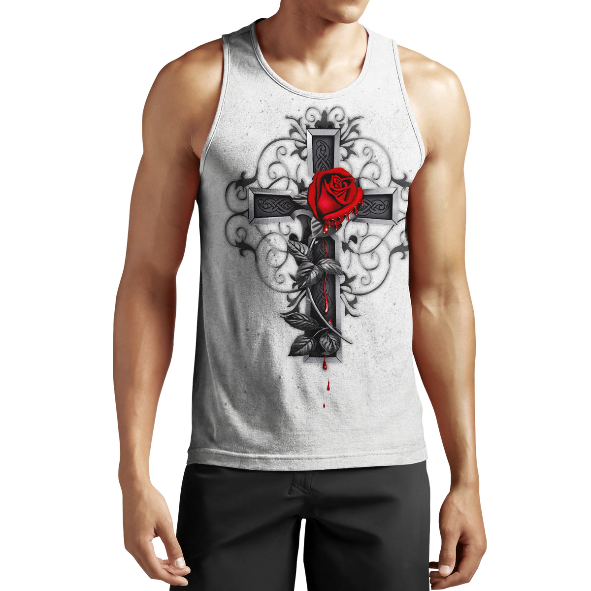 The Cross 3D All Over Printed Shirt Hoodie JJ020403-Apparel-MP-Tanktop-S-Vibe Cosy™