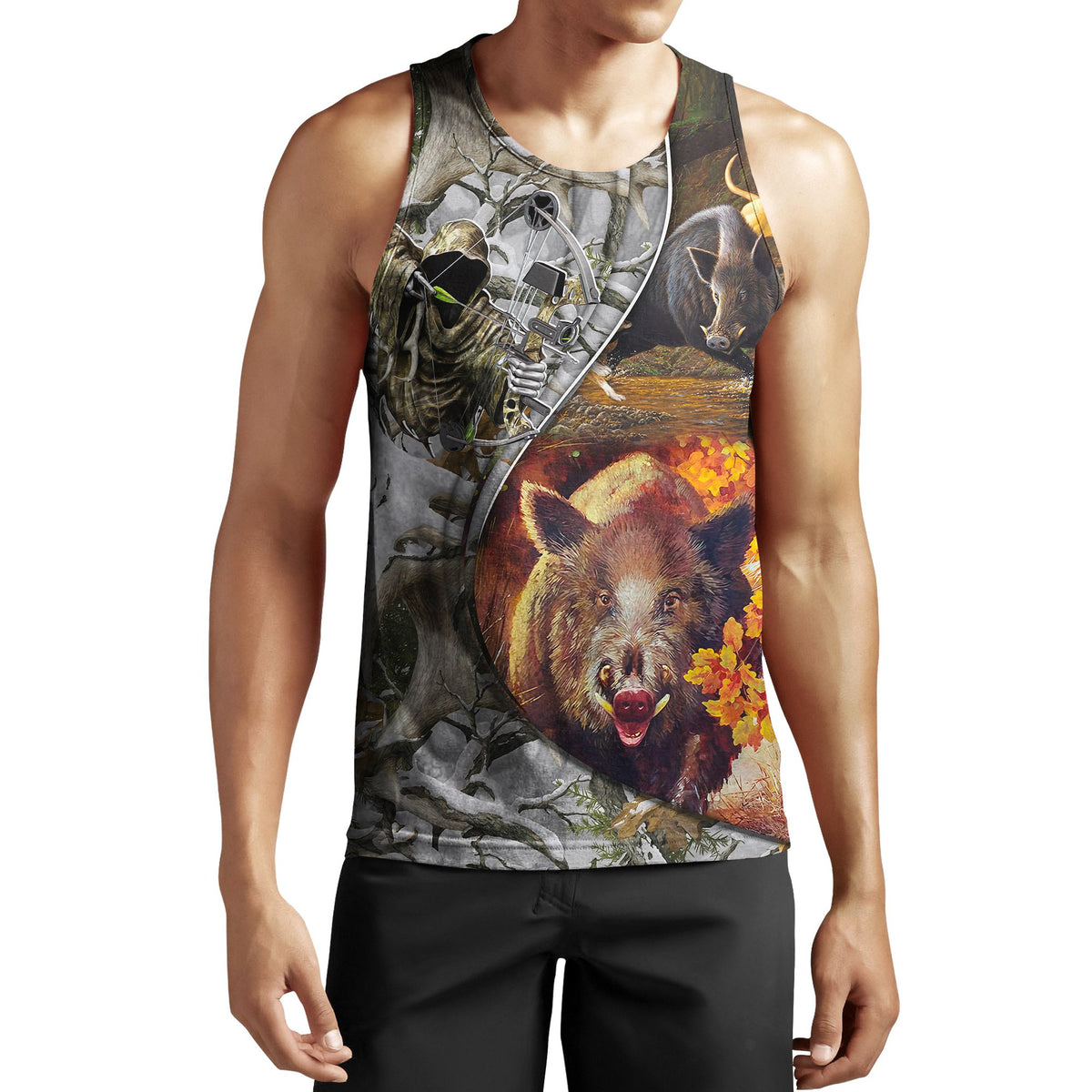 Boar hunting camo 3D all over printed shirts for men and women JJ271202 PL-Apparel-PL8386-Tanktop-S-Vibe Cosy™