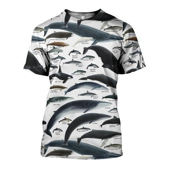 3D ALL OVER PRINTED WHALES DOLPHINS SHIRTS AND SHORTS-Apparel-6teenth World-T-Shirt-S-Vibe Cosy™
