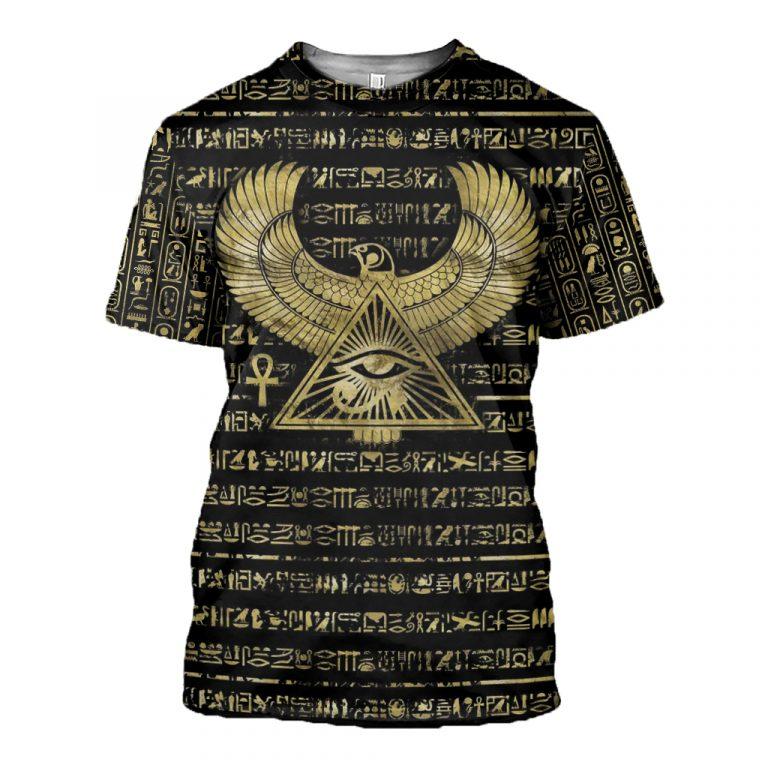 3D Printed Egyptian Eye of Horus and Hieroglyphs Clothes Shirt Hoodie MP120302-Apparel-MP-T-Shirt-S-Vibe Cosy™