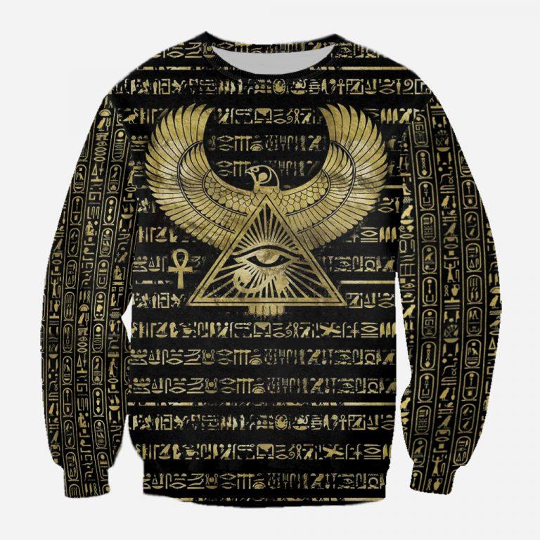 3D Printed Egyptian Eye of Horus and Hieroglyphs Clothes Shirt Hoodie MP120302-Apparel-MP-Hoodie-S-Vibe Cosy™