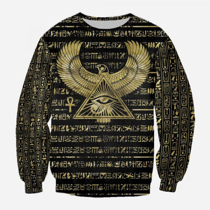3D Printed Egyptian Eye of Horus and Hieroglyphs Clothes Shirt Hoodie MP120302-Apparel-MP-Hoodie-S-Vibe Cosy™