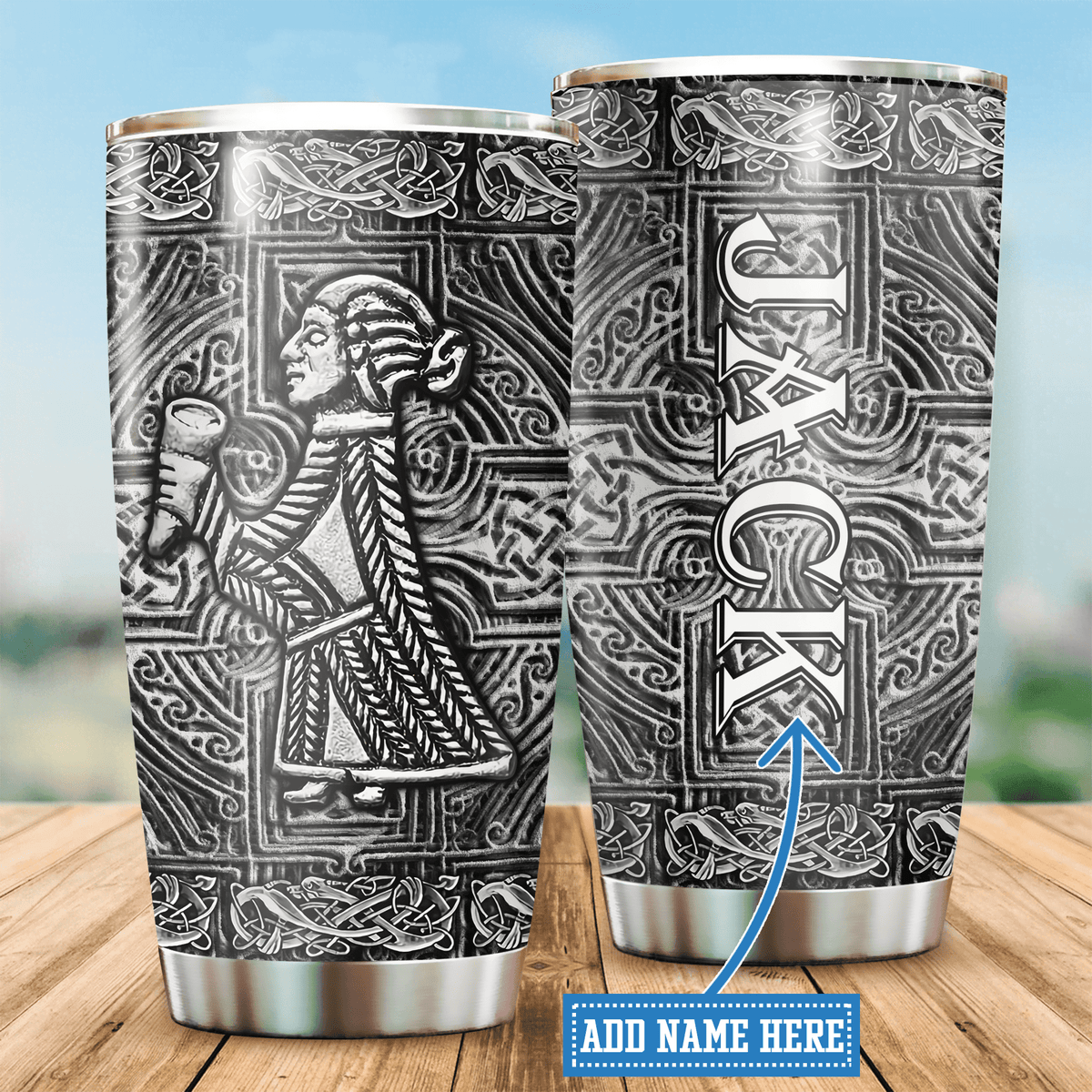 Customized Name Viking Steel Tumbler