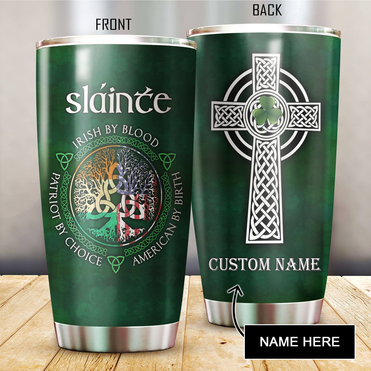 Personalized Irish Saint Patrick's Day Stainless Steel Tumbler 20Oz TN