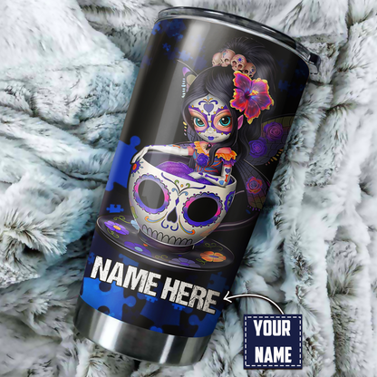 Autism  Stainless Steel Tumbler  Custom Name XT
