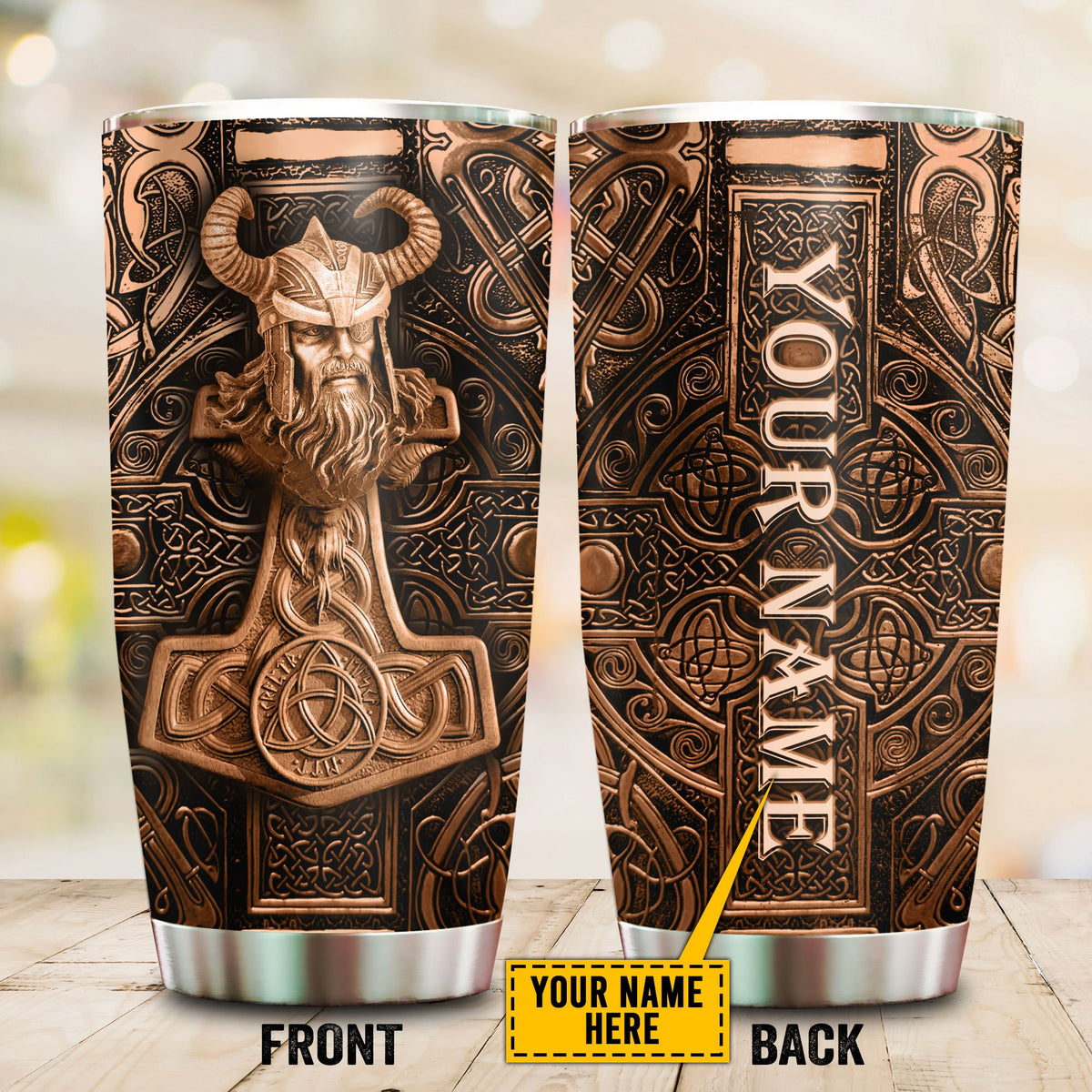 Customized Name Viking Steel Tumbler