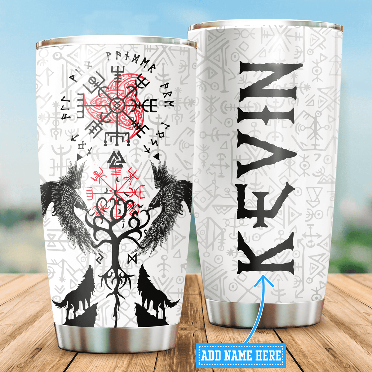 Customized Name Viking Steel Tumbler