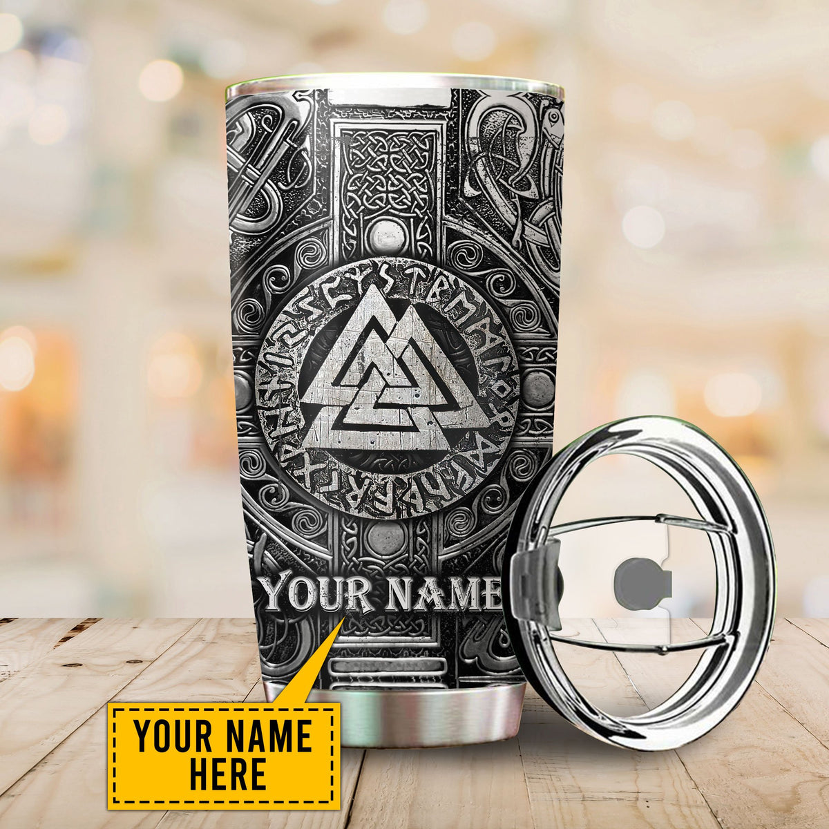 Customized Name Viking Steel Tumbler