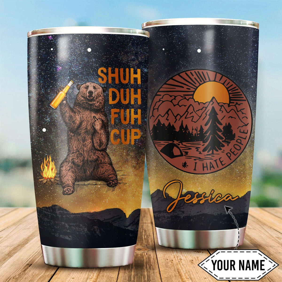 Camping Stainless Steel Tumbler Pi22022101 Custom Name XT