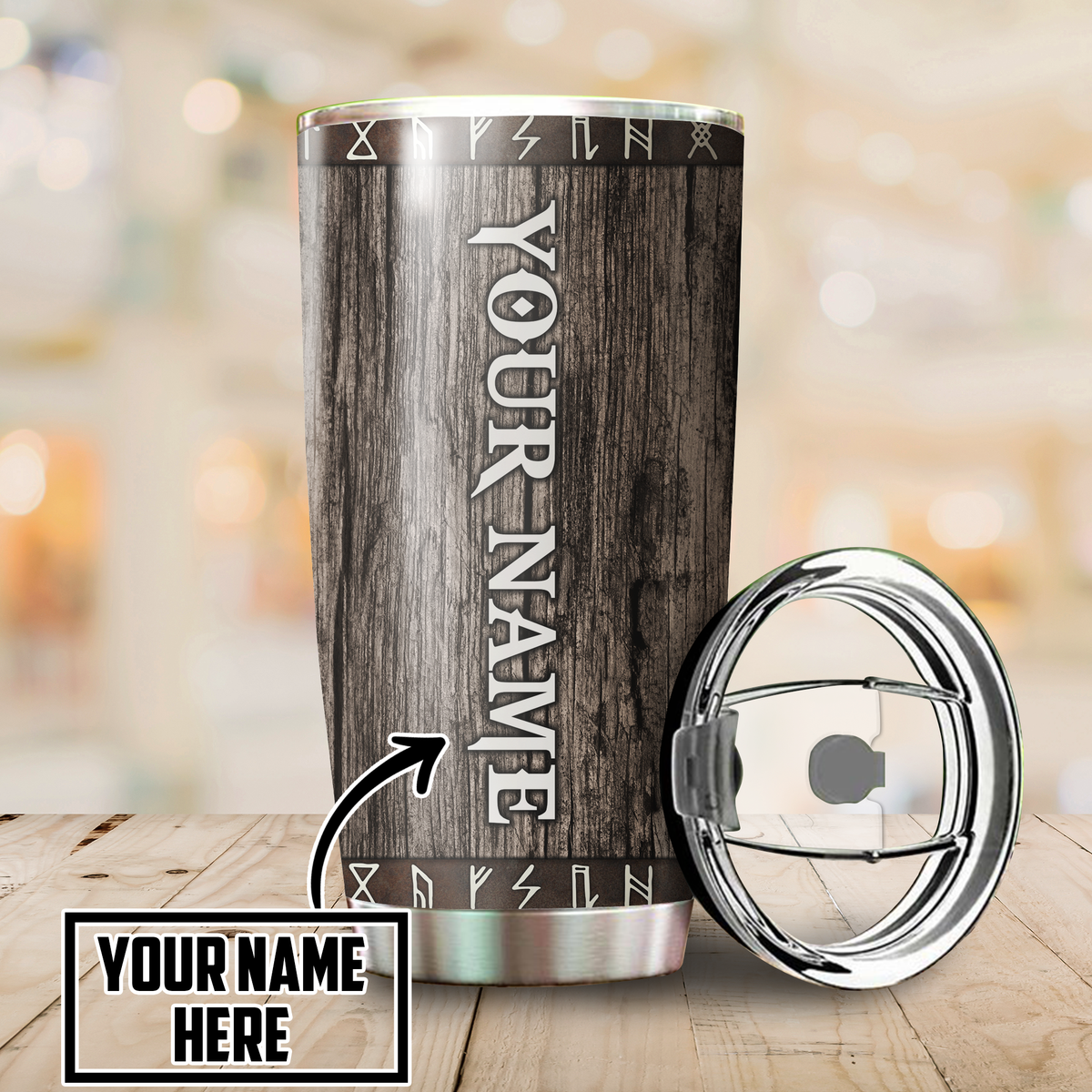 Customized Name Viking Steel Tumbler