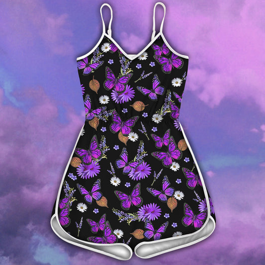 Beautiful Purple Butterfly Rompers For Women TR1109204-LAM
