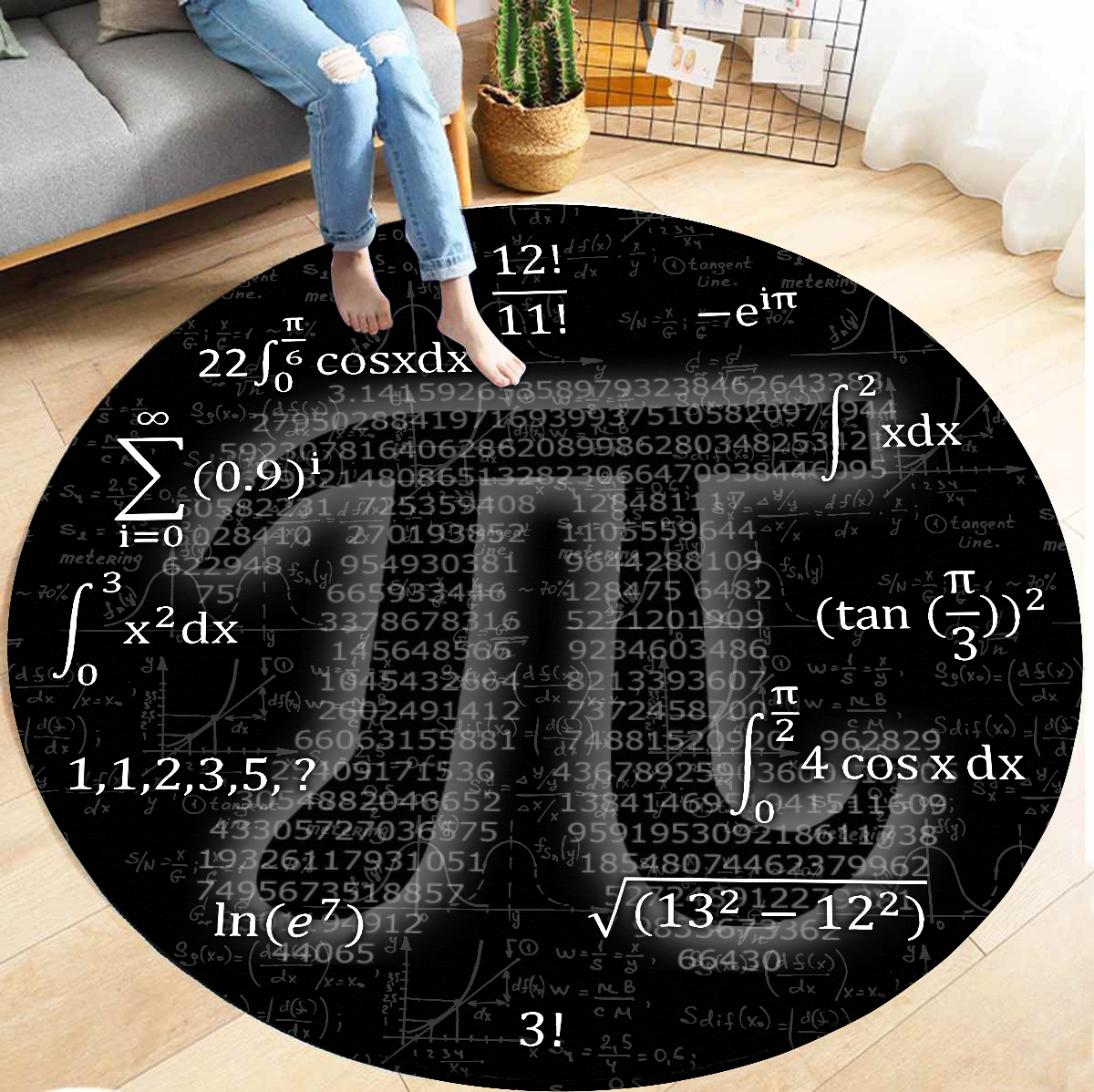 3D All Over Printed Science Circle Rug