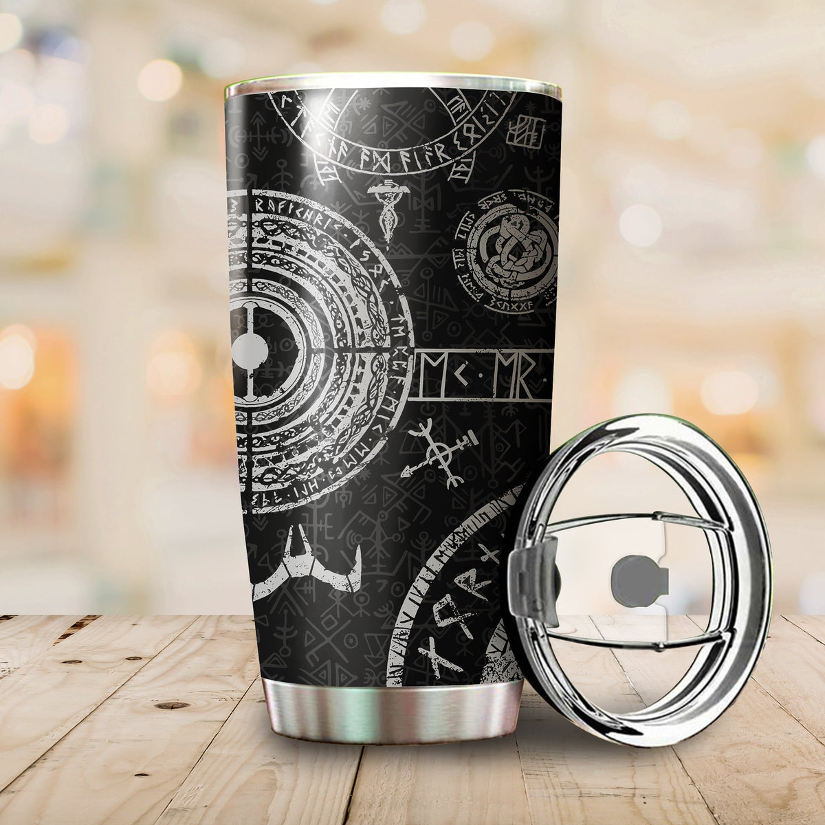 Vikings Tattoo Style Tumbler-HP Arts-Vibe Cosy™