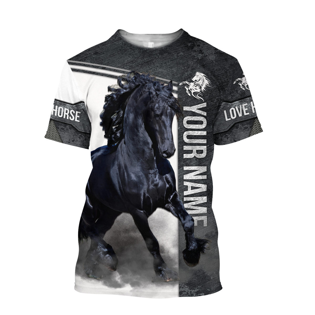 Personalized Friesian Horse 3D All Over Printed Unisex Shirts