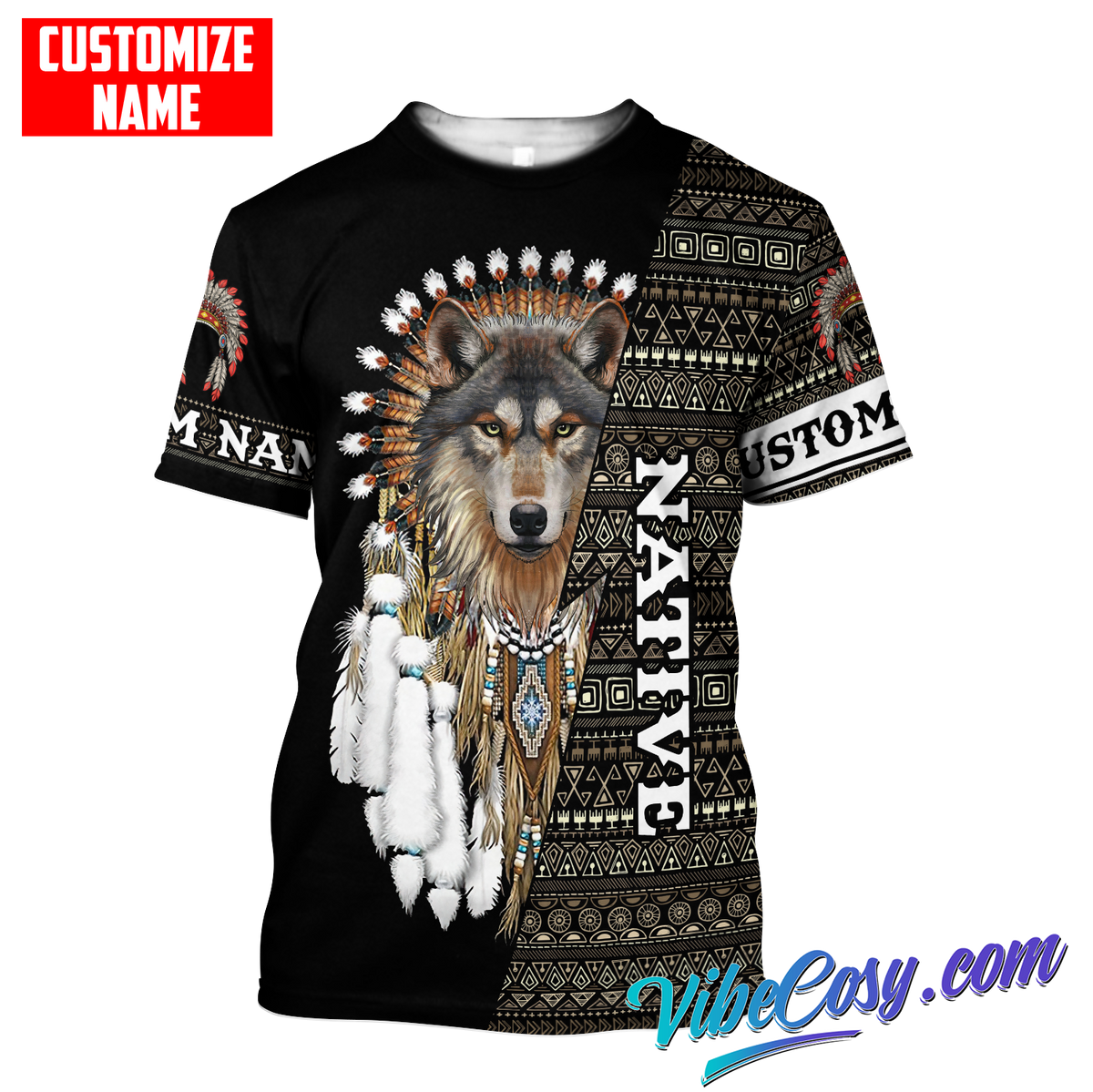 Customized Name Native American 3D All Over Printed Unisex Shirts