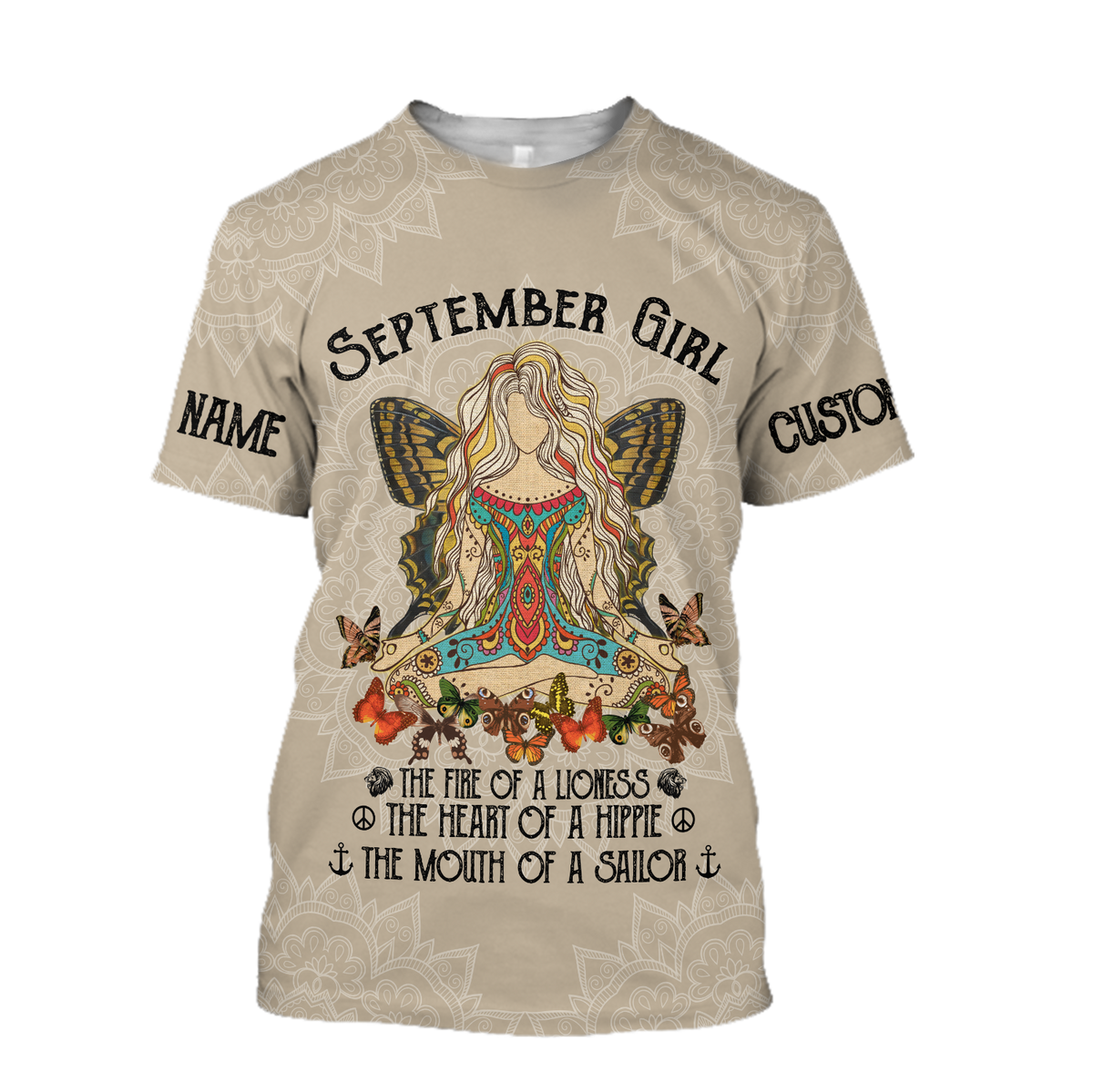 September Girl Hippie Customize Name 3D All Over Printed Shirts For Women TR11122012