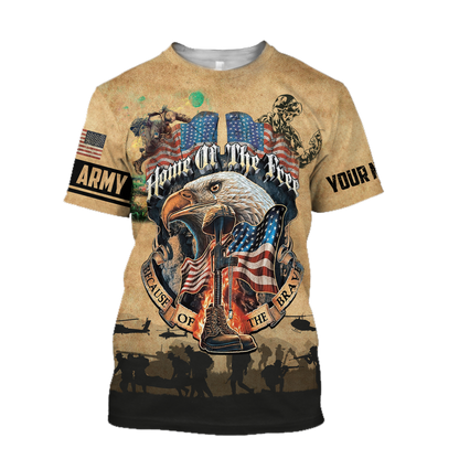 U.S Army veteran Home Free custom name design 3d print shirts