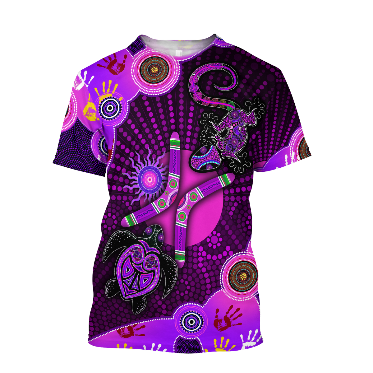 Aboriginal Naidoc Week 2021 Purple Turtle Lizard Sun 3D printed summer shirts
