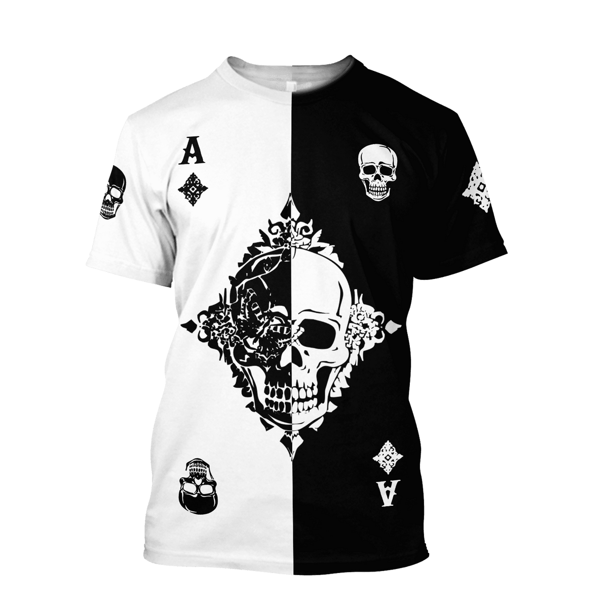 Ace Diamond Skull Gothic Art 3D All Over Printed Unisex Shirts