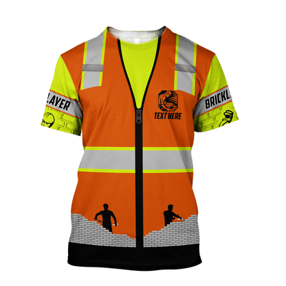 Premium Unisex Hoodie Customize Bricklayer Safety ML