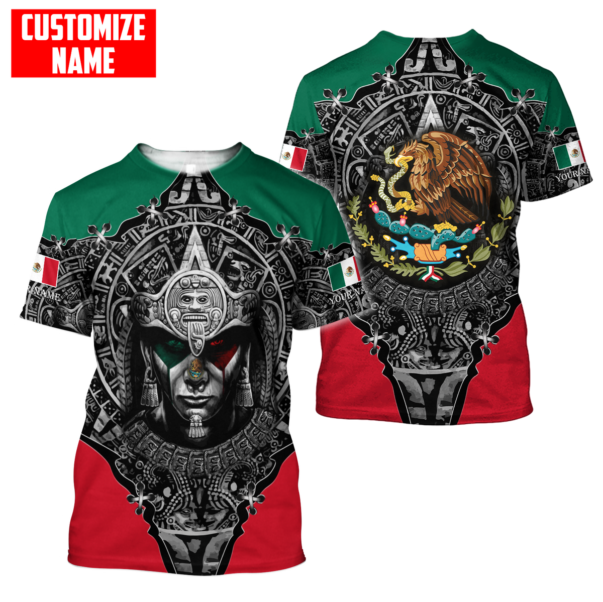 Personalized Name Aztec Mexican Combo T-shirt and Short 3D All Over Printed DQB09102101