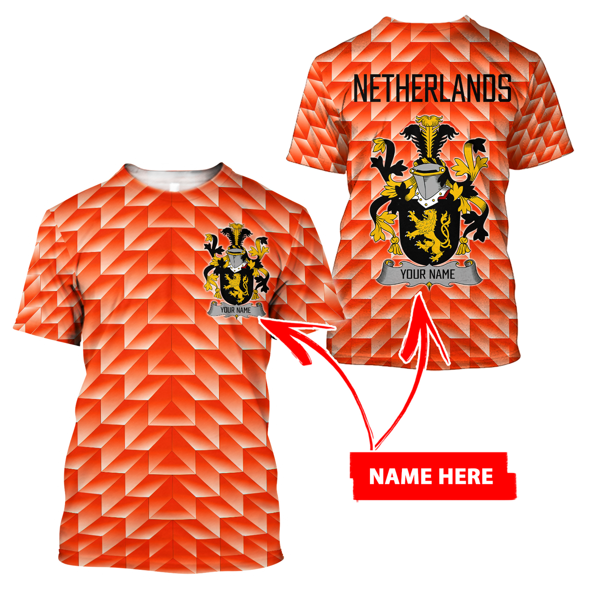 Personalized Netherland 3D All Over Printed Unisex Shirts