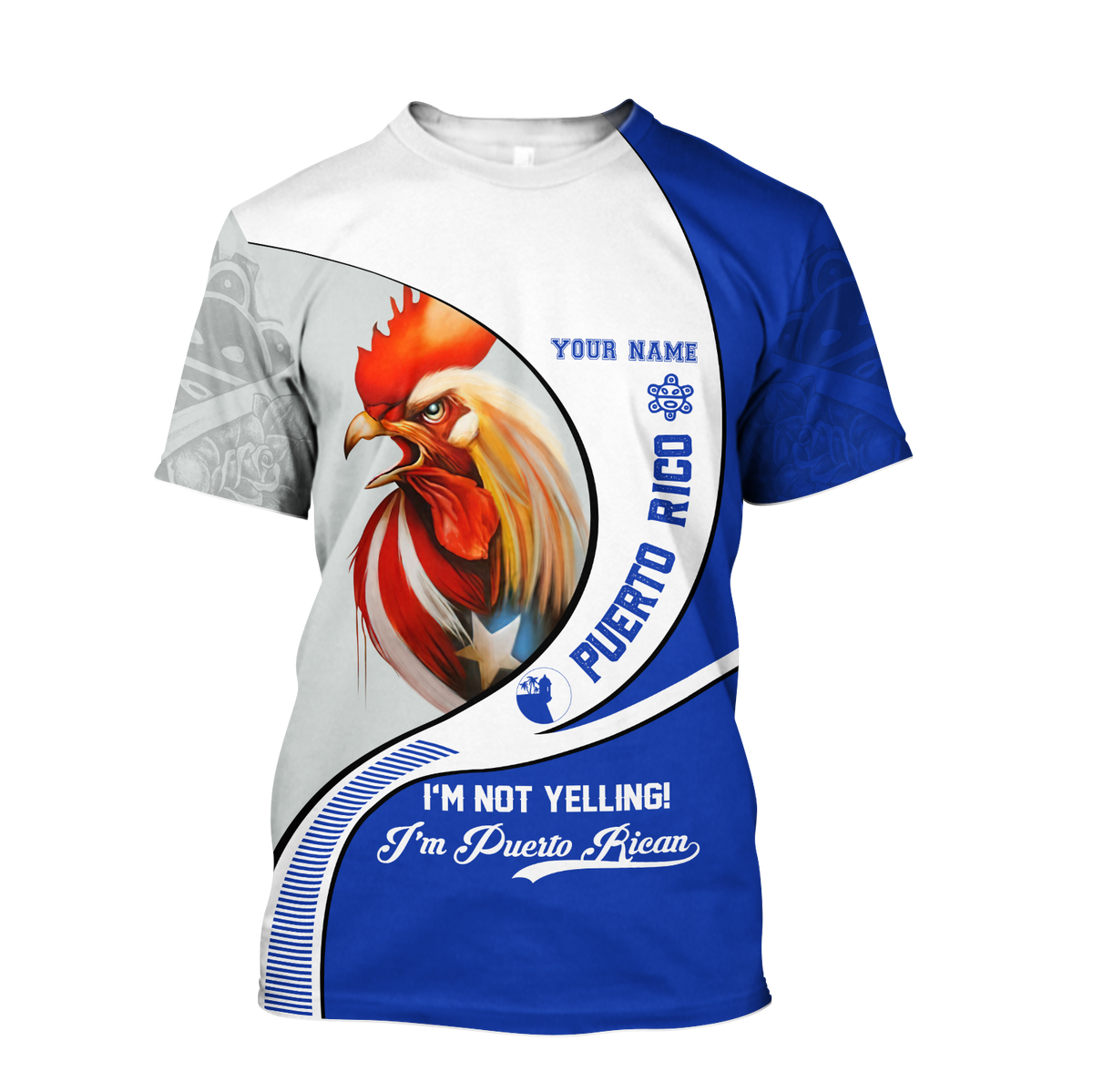 Custom Name Rooster Puerto Rico Hoodie For Men And Women MH12032102