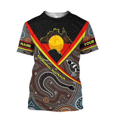 Custom name Proud to be aboriginal Totem Brown 3D design printed Combo T-Shirt BoardShorts