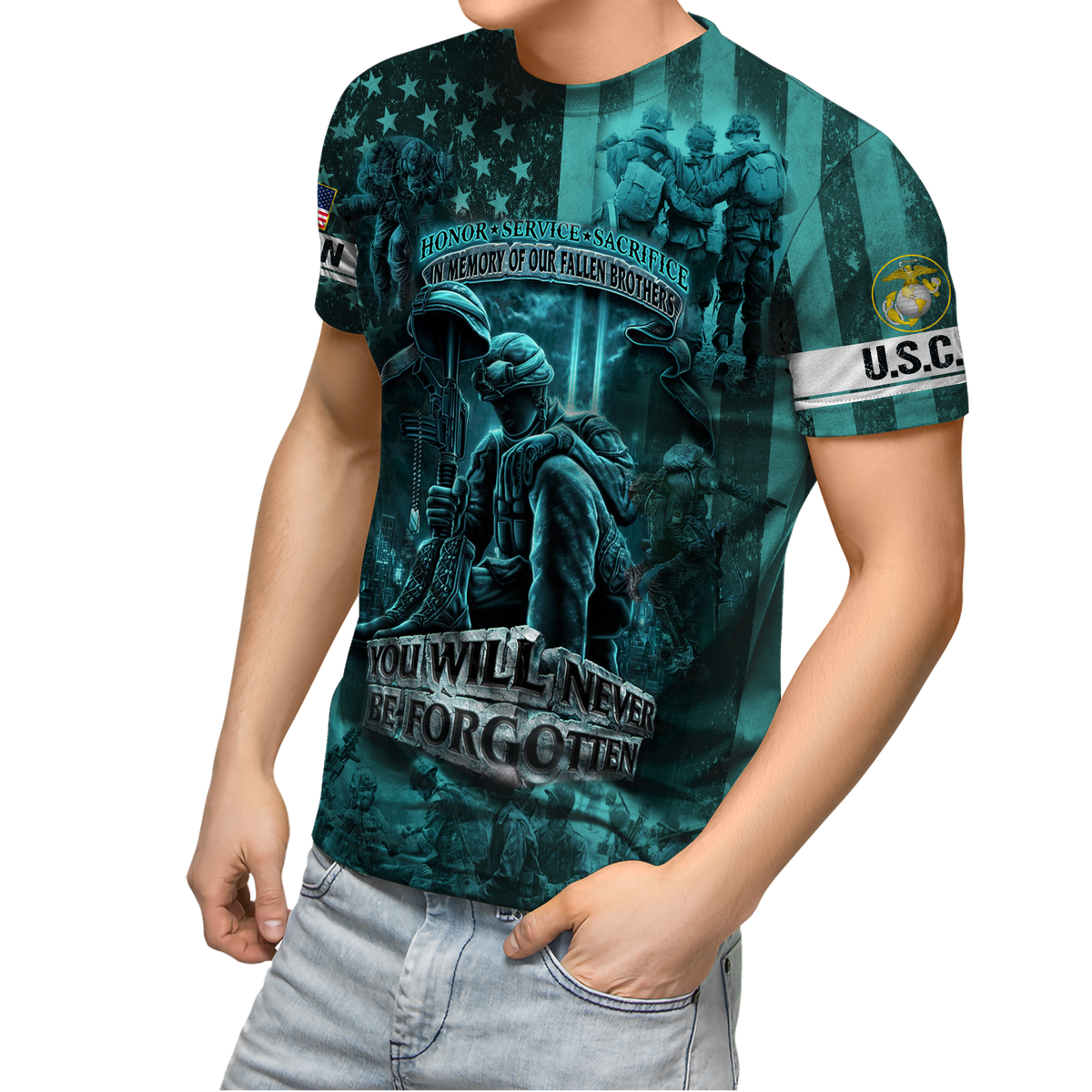 US Veteran You Will Never Be Forgotten 3D All Over Printed Unisex Shirts HN14102102