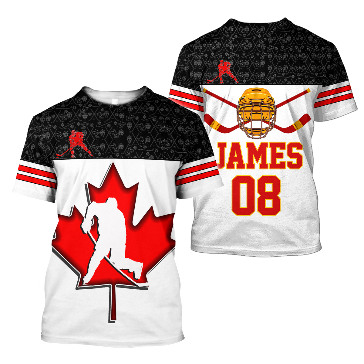 3D All Over Printed Hockey Canada Unisex Shirts Custom Name Custom number  XT