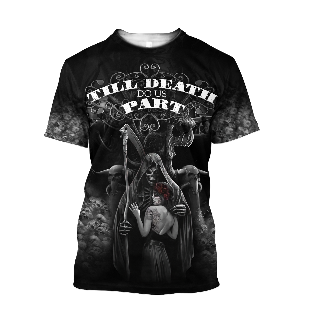Skull 3D All Over Printed Unisex Shirts Skull Couple
