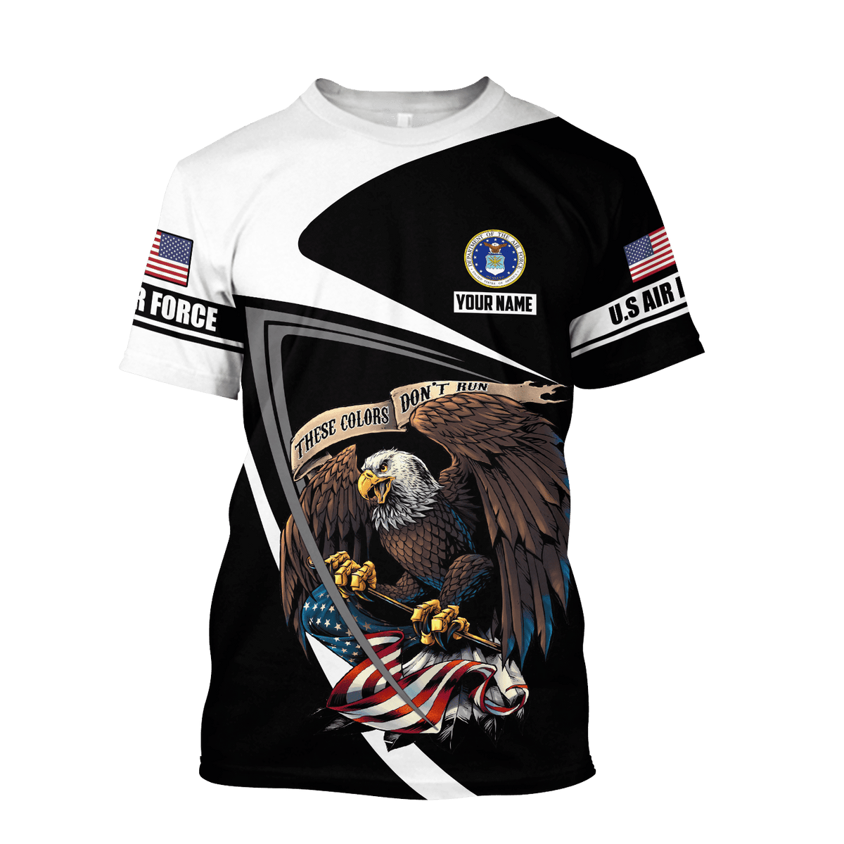 Custom name US Air Force Veteran 3D printed shirts Proud Military