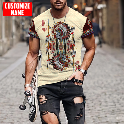 Customized name Native American 3D All Over Printed Combo T-Shirt BoardShorts