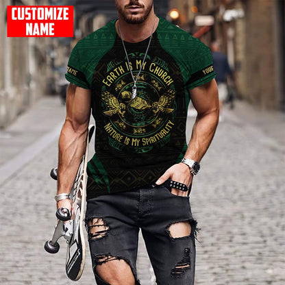 Customized name Native Earth Is By Church  3D All Over Printed Shirts