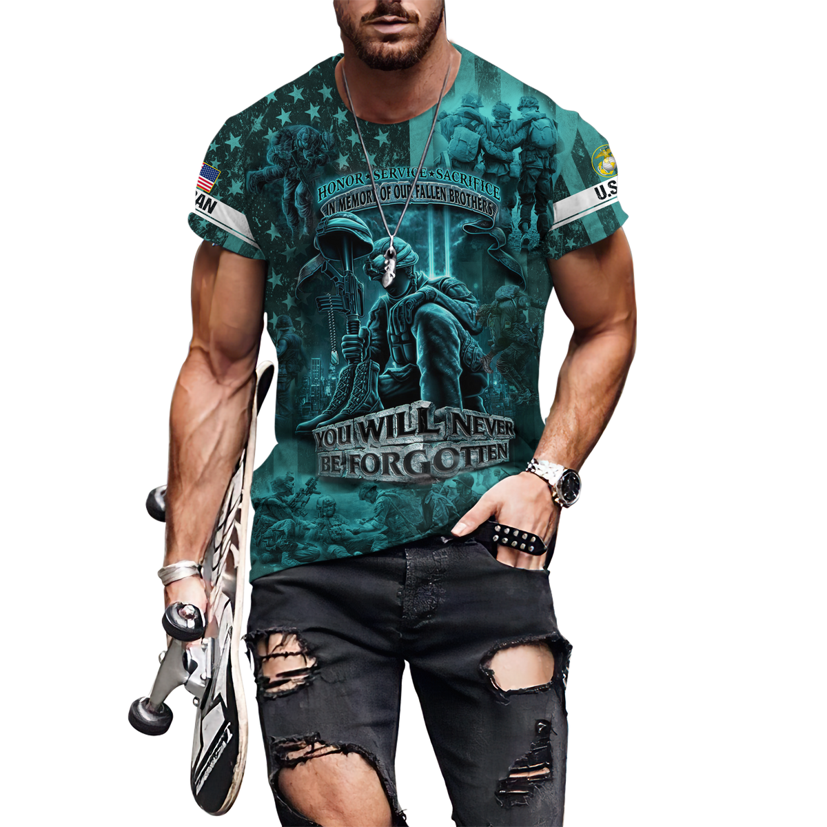 US Veteran You Will Never Be Forgotten 3D All Over Printed Unisex Shirts HN14102102