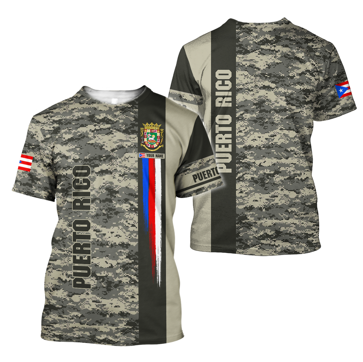 Customize Name Puerto Rico Combo T-Shirt And Board Short