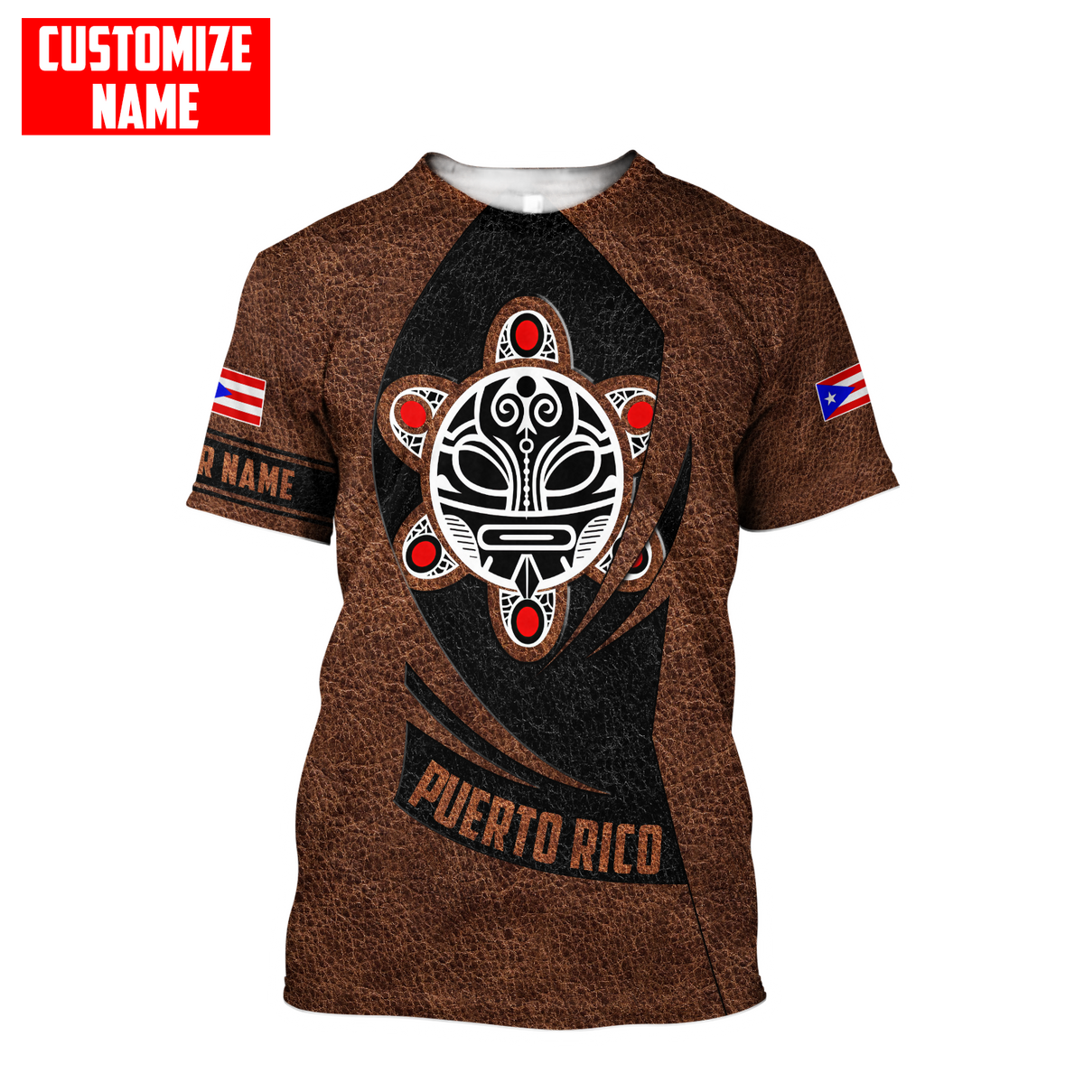 Customize Name Taino Tattoo Puerto Rico 3D All Over Printed Unisex Shirts