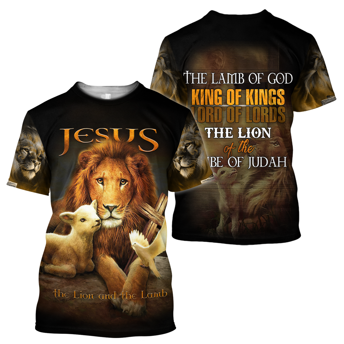 Jesus - The Lion And The Lamb 3D All Over Printed Shirts