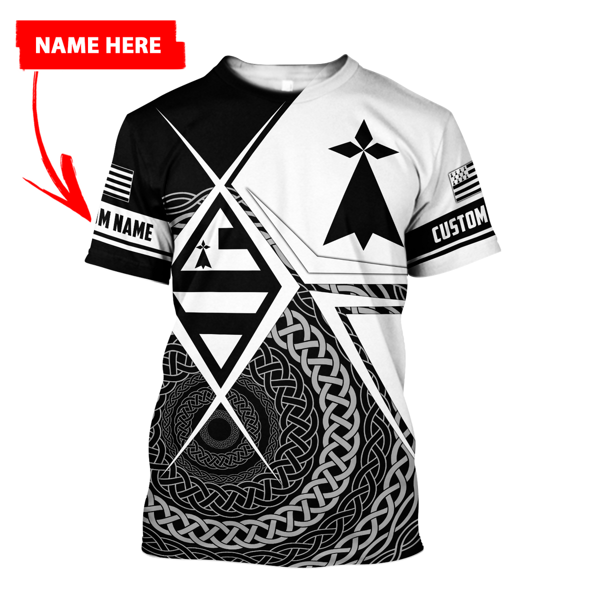 Premium Personalized 3D Printed Bretagne Shirts MEI