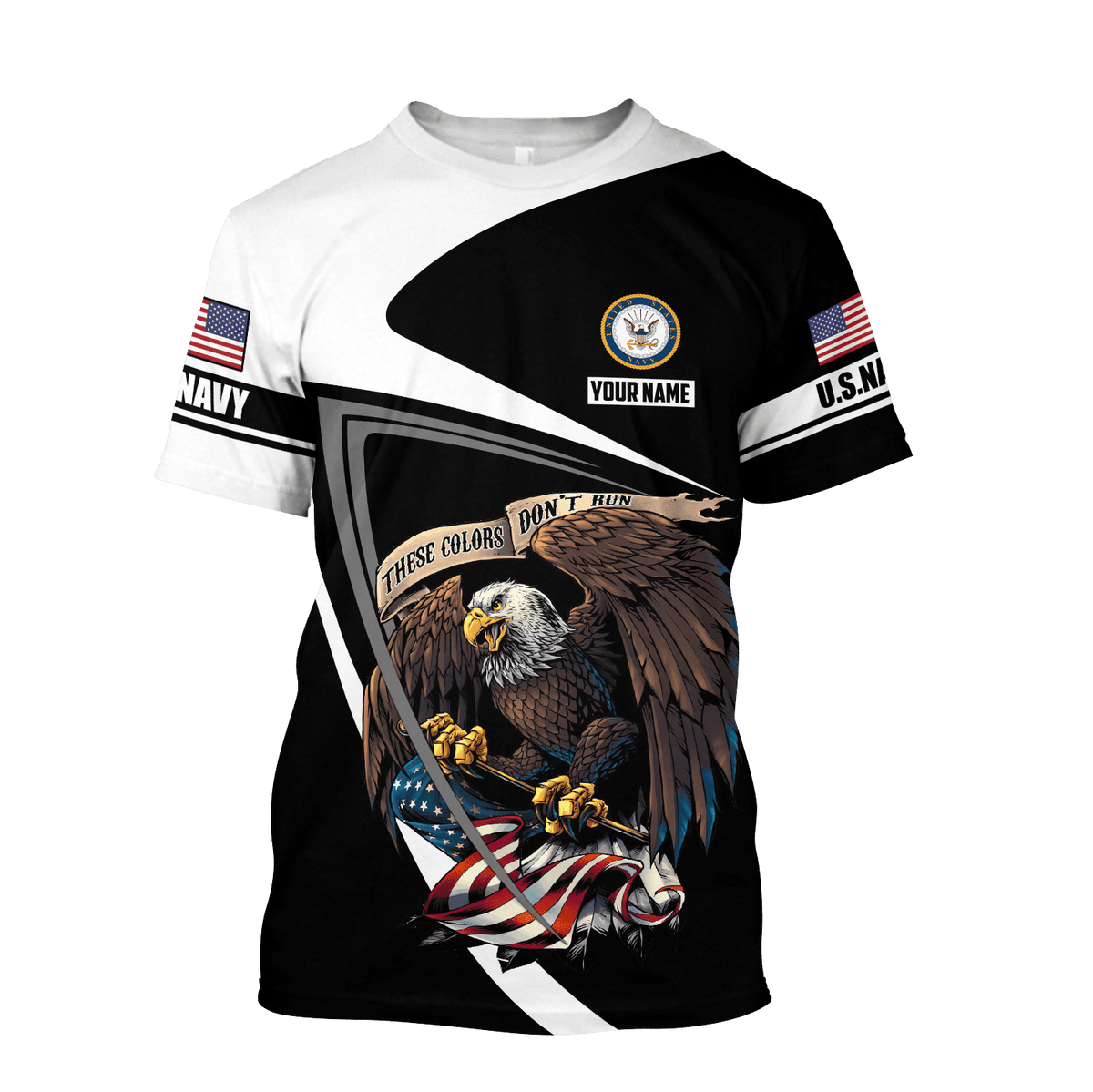 Custom name US Navy Veteran 3D printed shirts Proud Military