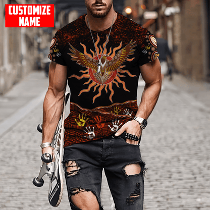 Aboriginal Wedge tailed Eagle Custom Name 3D Printed Shirts