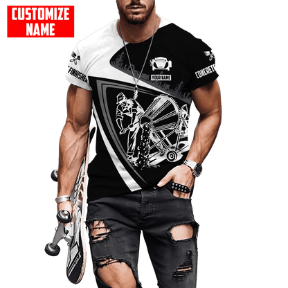Customized Name Mixer Concrete Finisher 3D All Over Printed Unisex Shirts