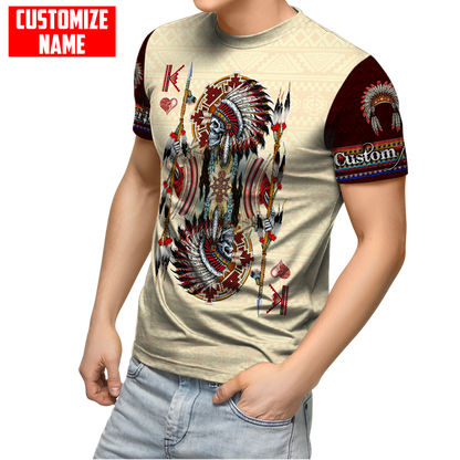 Customized name Native American 3D All Over Printed Combo T-Shirt BoardShorts