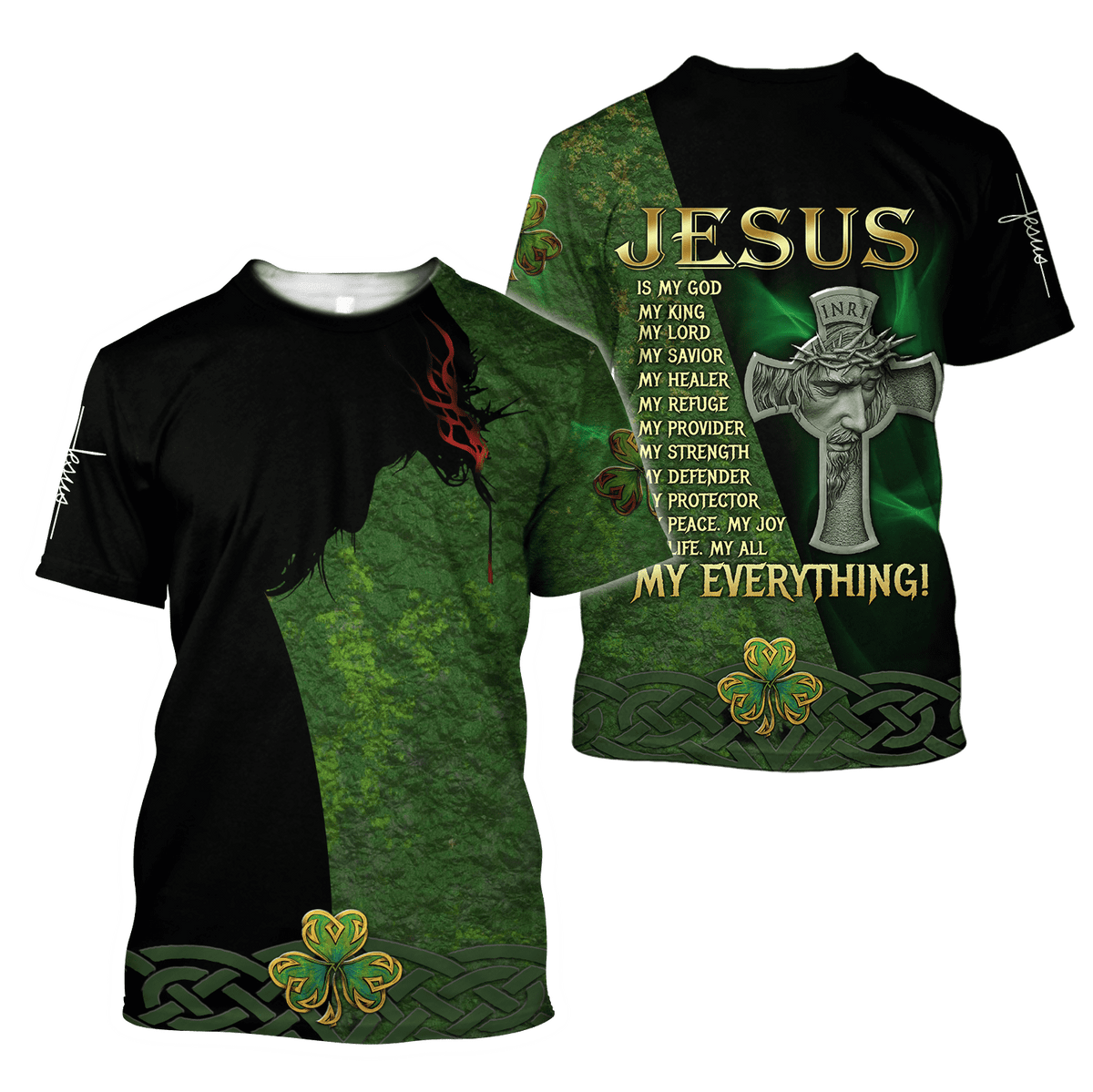 Jesus Irish Saint Patrick's Day 3D All Over Printed Unisex Shirt