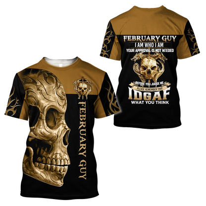 February Guy Skull 3D All Over Printed Shirts For Men and Women MH1012200S2