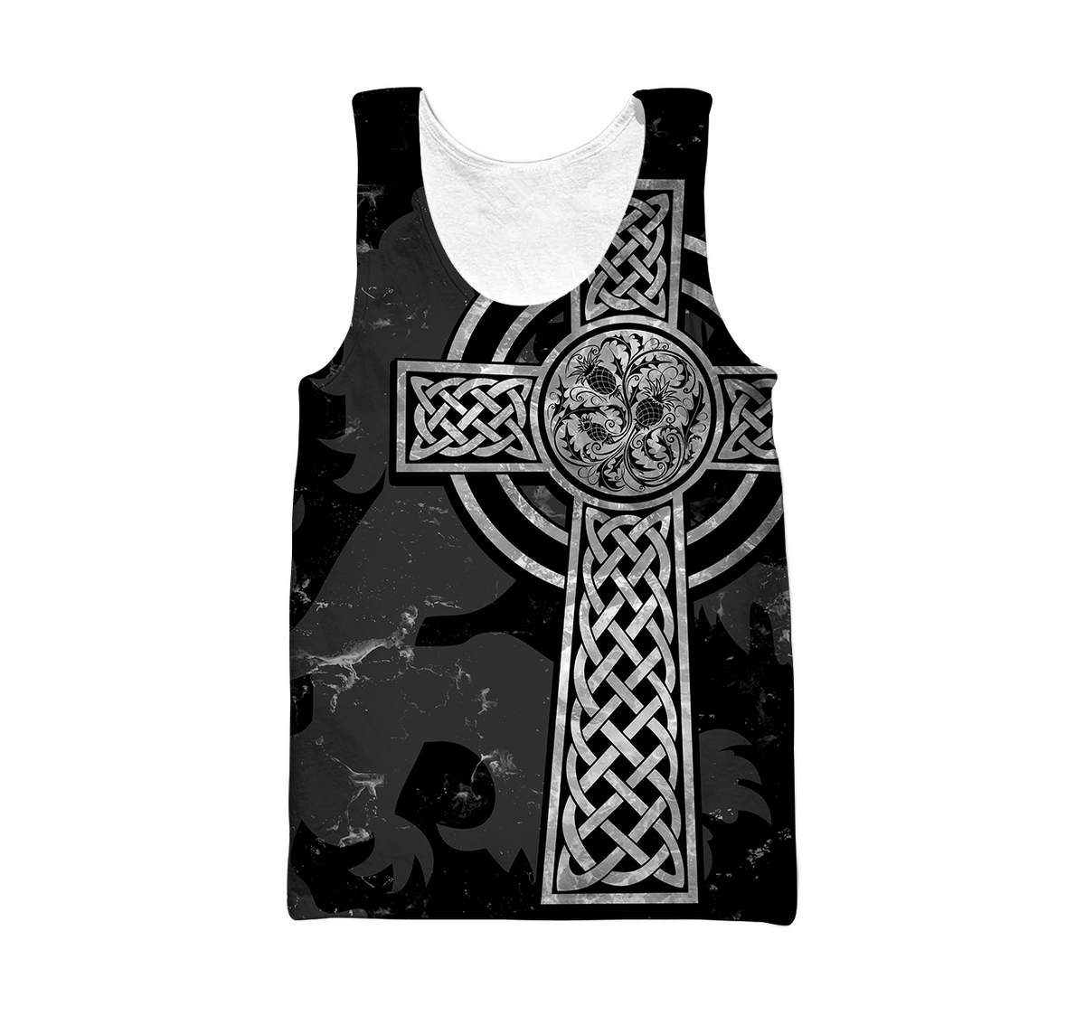Scottish Thristle Celtic Cross grey ver3 Hoodie AZ210204-Apparel-PL8386-Tank Top-S-Vibe Cosy™